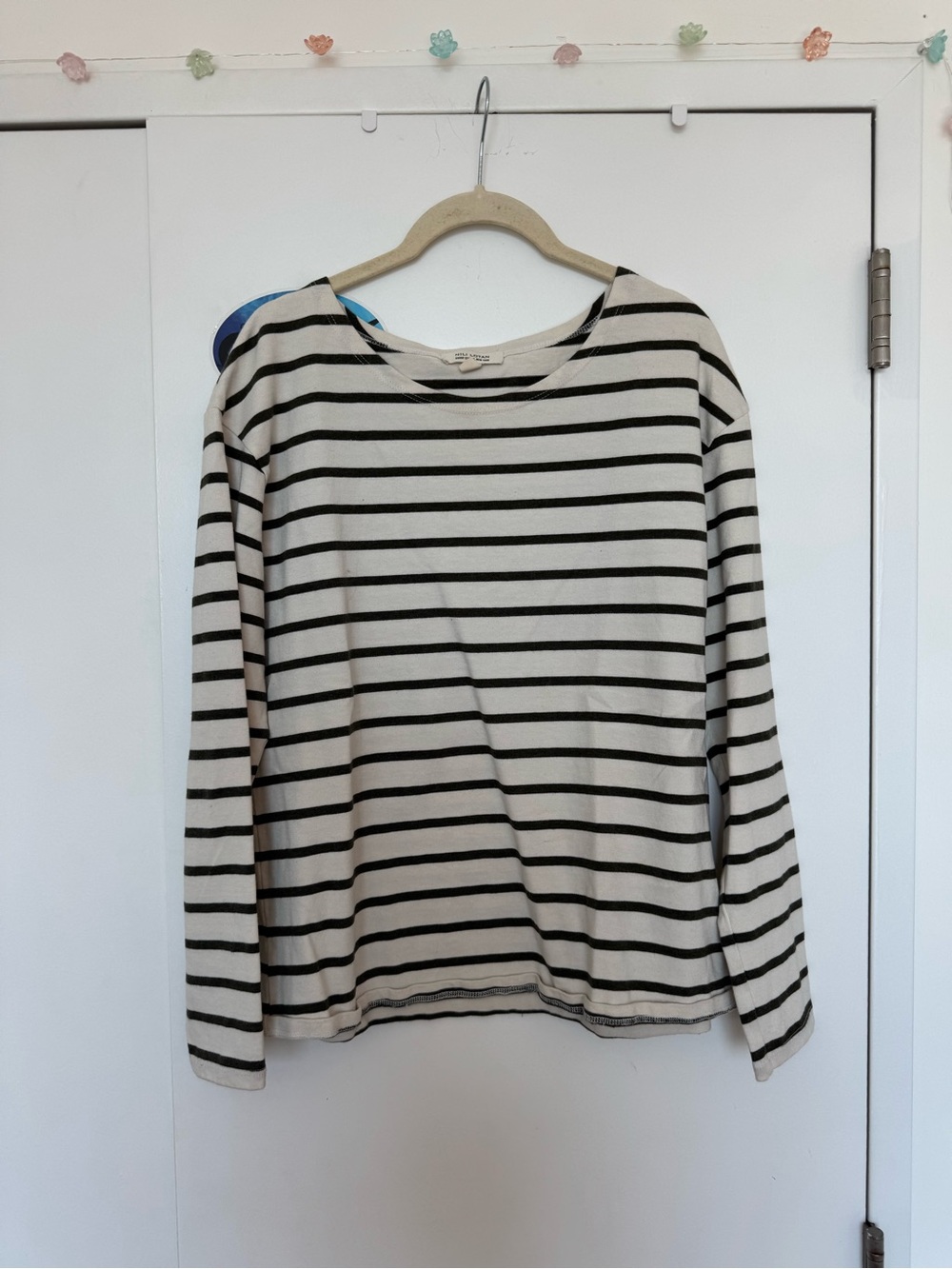 Nili Lotan Striped Boatneck Top - Black & Cream
